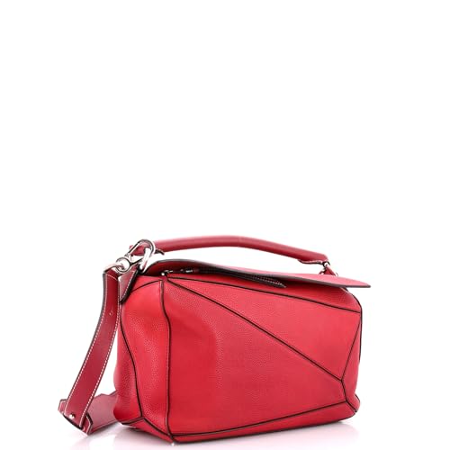 Pre-Loved Puzzle Bag Leather Medium, Red2