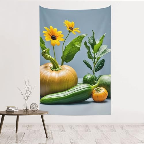 Tapisserie murale décoration d'intérieur légumes fleurs en tissu
