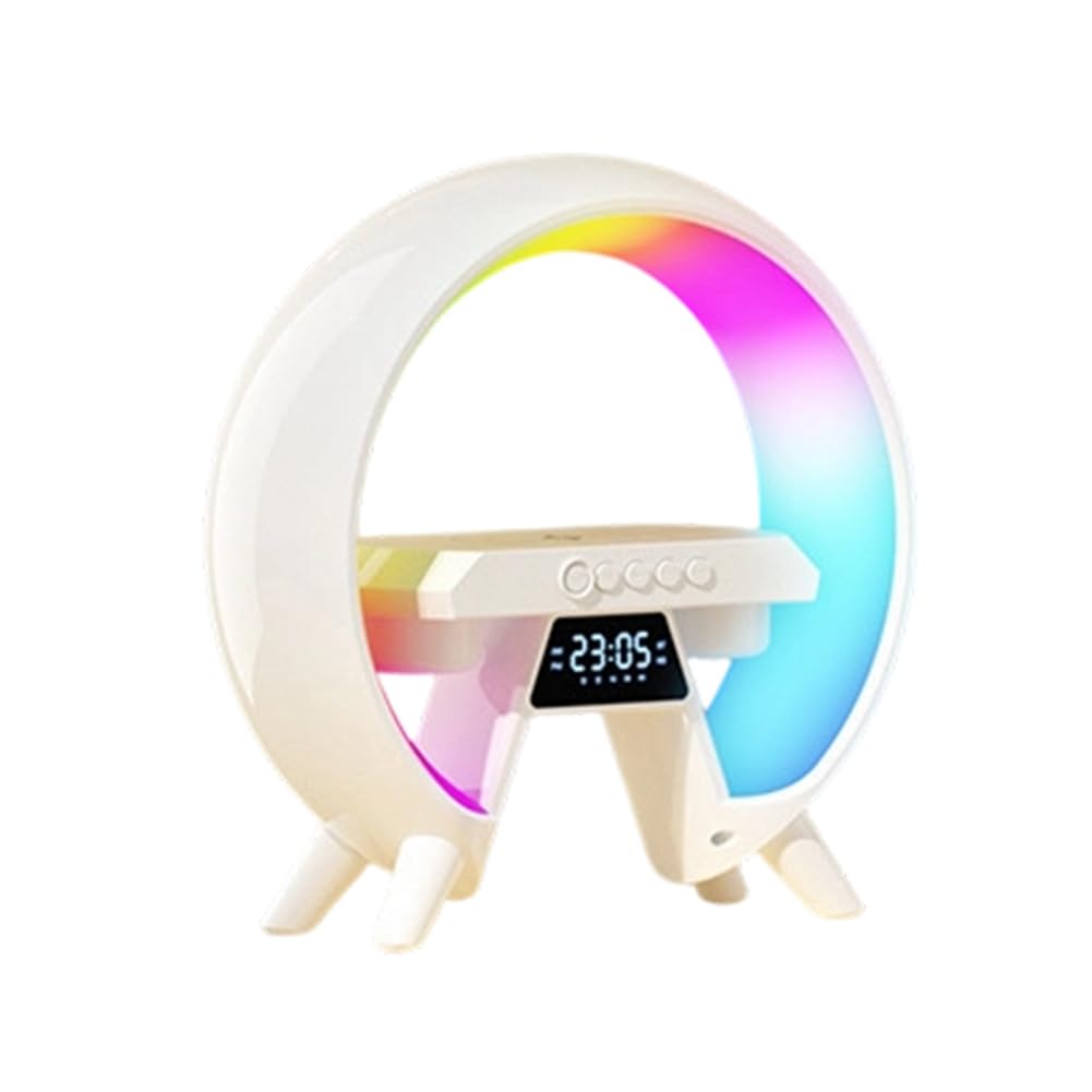 Onchdbfhuu Wireless Charging Bluetooth Speaker Ambient Light Alarm Clock Functionality Multifunctional Gift