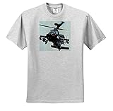 3dRose Helicopters - Apache Longbow - Adult Birch-Gray-T-Shirt Large (ts_730_20)