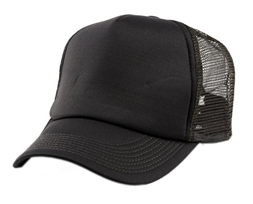 Image of NYFASHION101 Plain Mesh Trucker Hat - Breathable 6-Panel Daily Snapback Cap, Customizable Ideal for DIY Embroidery & Patches