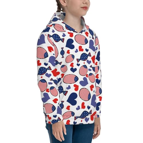 American Independence Day Kids Pullover Hoodies Boys Sweatshirts Girls Athletic Clothes with Pocket3