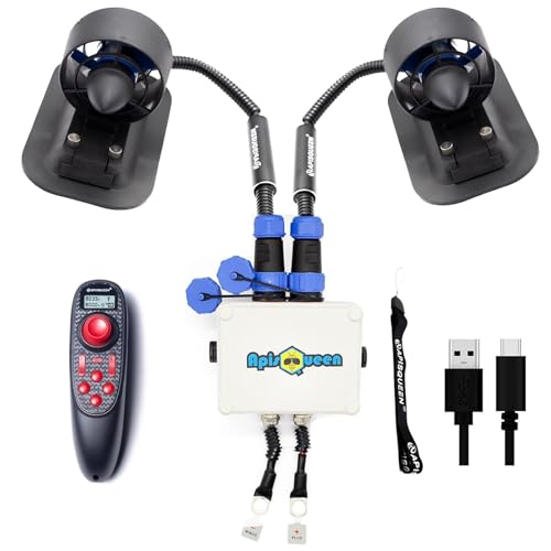 ApisQueen 12-16V Underwater Thruster U2 Set,Total Thrust 7.5LBS,Can Push 220.5LBS,1-3km/h...