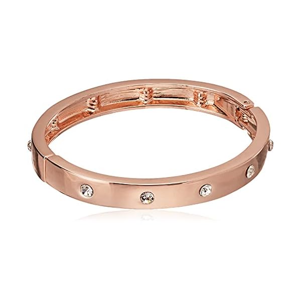 Guess Narrow Hinge with Crystal Rose Gold Bangle Bracelet