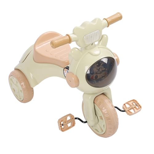 Toddler Tricycle, Foldable Electric Kids Tricycle with Music & Lights, Rear Storage Box, Plastic Trike Toy for 1-4 Years Old