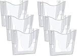 Deflecto A4 Wall Mounted Magazine File Holder - Perfect for Folders, Files, Mails & Brochure - Clear Racks for Home Office with Sleek Portrait Design