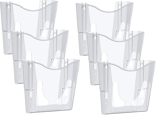 Deflecto A4 Wall Mounted Magazine File Holder - Perfect for Folders, Files, Mails & Brochure - Clear Racks for Home Office with Sleek Portrait Design