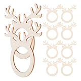 Mipcase 20 Servilleteros de Madera Diseño de Astas de Ciervo, Anillos Rústicos para Servilletas, Decoración para Banquete y Centro de Mesa, Accesorios Reutilizables para Fiesta y Comedor