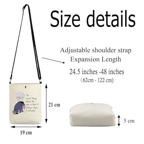 Donkey Crossbody Purse Eyore Gifts for Donkey Lover Cartoon Donkey Merchandise Cross Body Cell Phone Bucket Bag with Strap2