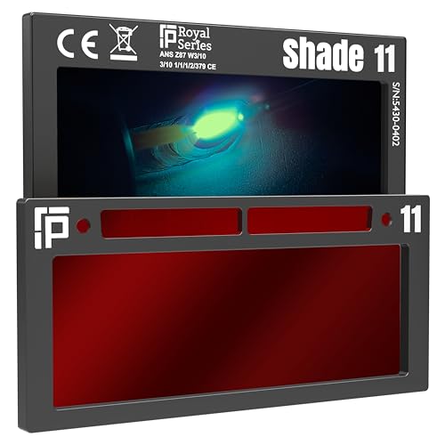 Image of The Duke Single 2.0 | Shade 11 Red Auto Darkening Welding Lens | 20A TIG Rating - No Flashing | 2 inch X 4.25 inch X 0.2 inch | Red Welding Lens - Blue /Green Puddle | Ridge Products Royal Series 2.0