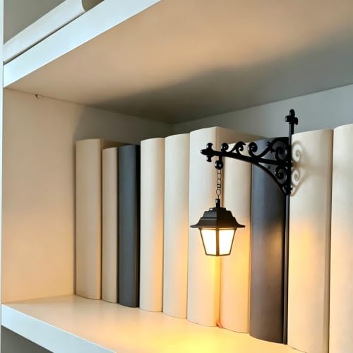 Wtnukt Library Lantern-Decorative Bookshelf Lighting Reading Book Shelf Lights for Bookworms for Study Reading Corner Home Library Enchanting Gift for Literary Lovers