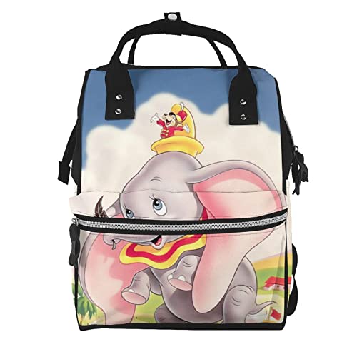 Hdadwy Dumbo Bolsa de pañales, mochila para pañales, bolsa multifunción de gran capacidad, mochila informal, mochila de viaje para lactancia, mochila para pañales
