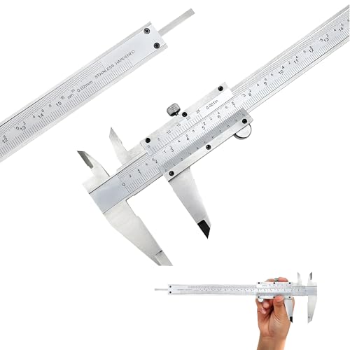 Pie de Rey 0-150 mm,0-6' en Acero Inoxidable, Calibre Analogico de Precisión para diferentes Usus Profesional y Domestico. (1)