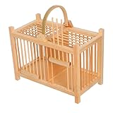Construction en bois : construite à partir de matériaux naturels, cette cage de transport pour sauterelles et petits animaux domestiques, cage à oiseaux pour filles, cage de nidification pour hamster