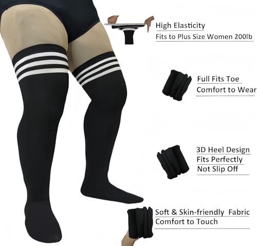 Plus Size Thigh High Socks for Thick Thighs-Women Knit Extra Long Over Knee High Sock Leg Warmer Fashion Comfort3