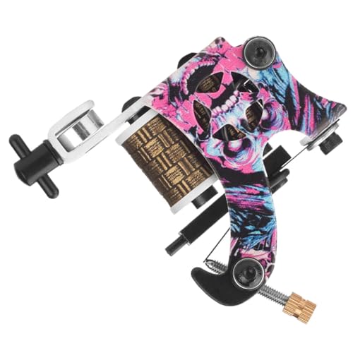 Mipcase Máquina de Tatuar Bobina de Hierro Diseño de Calavera Pentagonal, 10 Vueltas, Equipo Profesional para Delineado y Sombreado, Suministros para Tatuajes para Amantes del Tatuaje