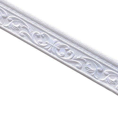 lzndeal Etiqueta engomada del patrón 3D Línea de Ajuste Pared Rodapié Decoración Frontera Autoadhesiva Hogar Zócalo Pegatinas de línea de Esquina Molduras el hogar Molduras Flexibles Moldura de Techo