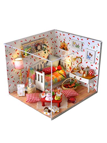 Flever Dollhouse Miniature DIY House Kit Creative Room with Furniture and Glass Cover for Romantic Artwork Gift(Fruit of Autumn)