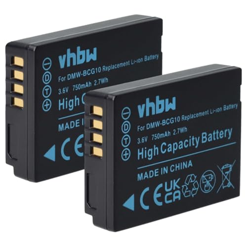 vhbw 2X batería Compatible con Leica V Lux 40, 30, 20 cámara (750 mAh, 3,6 V, Li Ion)