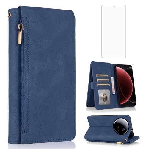 Protégez votre Xiaomi 15 Ultra avec cet étui bleu anti-choc à clapet en cuir