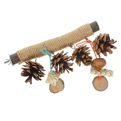 COLLBATH ??咬 麻??? スタンド かじり木 鳥ケージ用遊具 バランス訓練 インコ オウム用ストレス解消おもちゃ