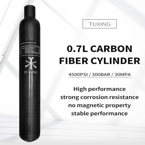 TUXING 4500Psi Pcp Air Tank 0.7L 42Cu in 700cc Carbon Fiber HPA Tank,Gas Cylinder,Paintball Hunting for PCP Air Rifle Gun Daystate and FX Thread M18 * 1.5 - Image 8