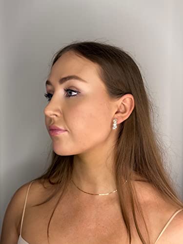 Gold Zircon Hoop Clip On Earrings For Women - Comfortable Fake No Piercing Clip-On Earring For Girls, Stylish Cute Non Pierced Clipon Earrings For Teens (Gold) #TOP1