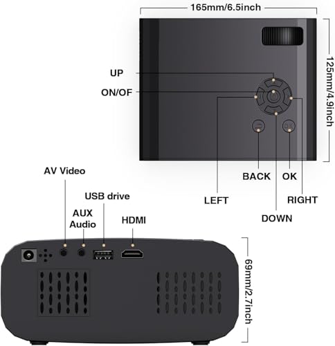 Image of Mini Projector with WiFi and Bluetooth,4K Smart 1080P Portable Outdoor Movie Proyector with Android 13 & Built-in Apps, Auto Vertical Keystone,Compatible with Phone /HDMI /TV Stick