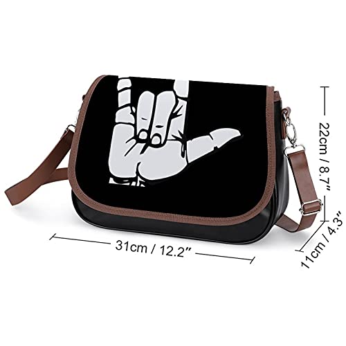 FunnyStar ASL American Sign Language I Love You Women's Crossbody Bag Messenger Handbags Purse with Adjustable Shoulder Strap2