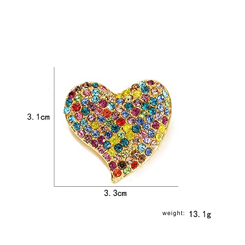 Image of Cute CZ Heart Brooch Pin for Women Teen Girls Elegant Crystal Rhinestone Hearts Lapel Pins Dance Party Wedding Jewelry Dress Suit Clothes Accessorie for Her Wife Daughter Birthday