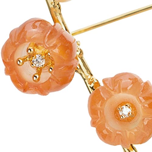 Broche agate rouge du Sud et perle pour cadeau de mariage - 2