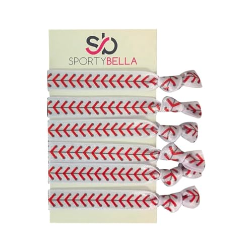 No Crease Hair Elastics Set with Baseball Accessories and Hair Ties