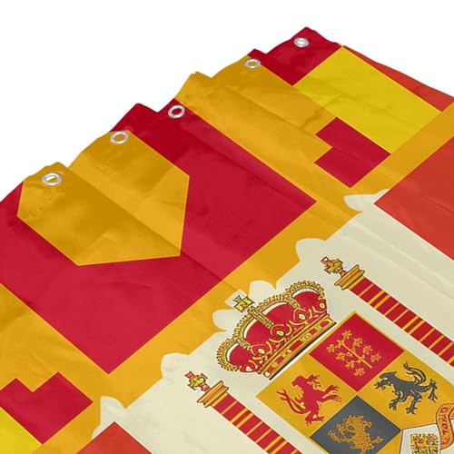 Rideau de douche drapeau espagnol imperméable 183x183cm pour baignoire