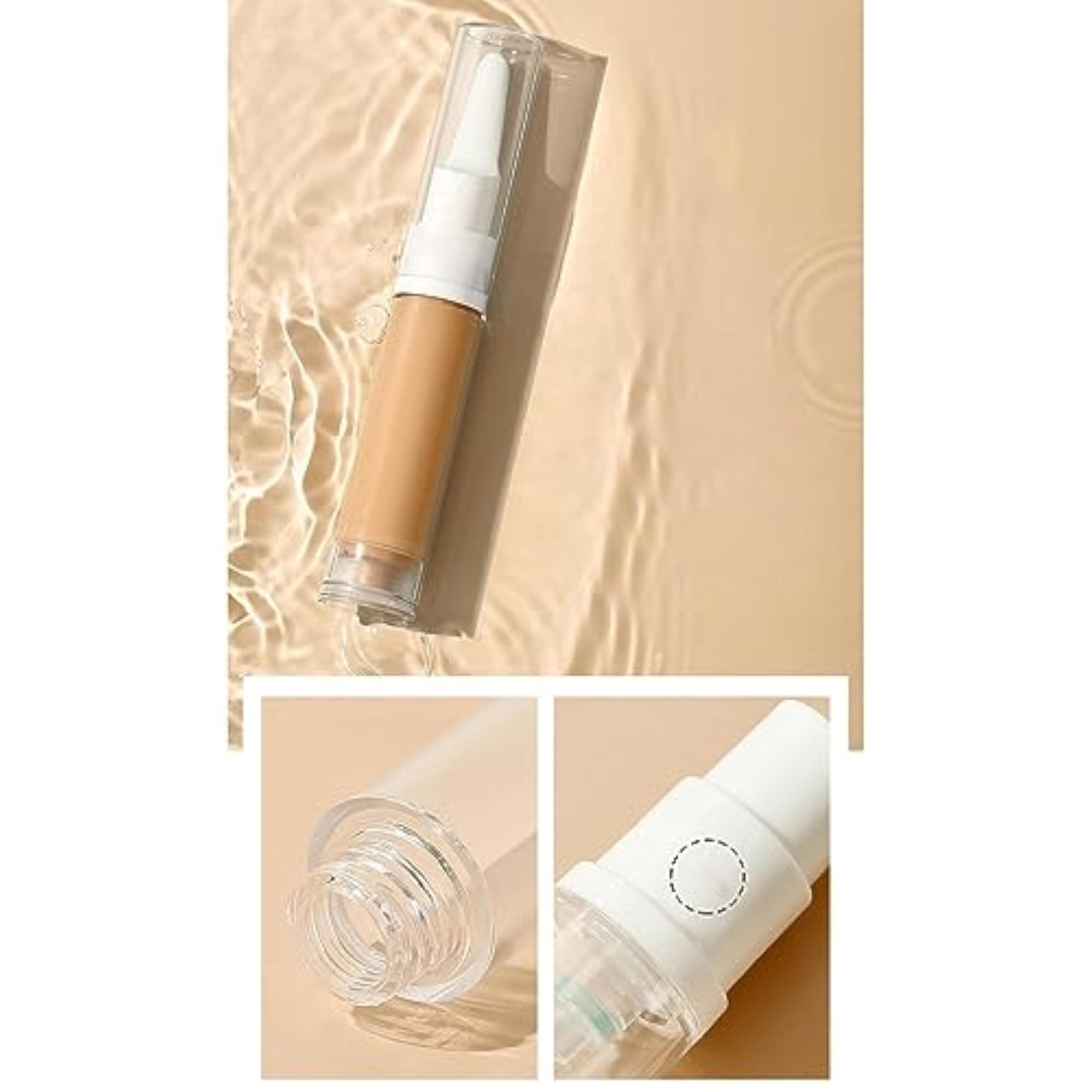 Travel Press Pump Bottles for Makeup & Lotion, 15ml Set
