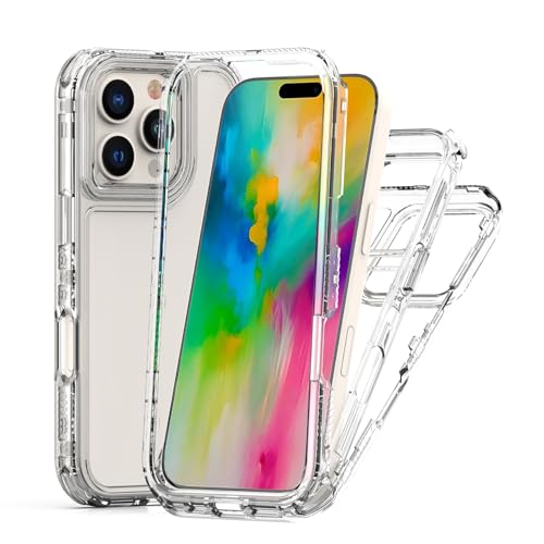 Coque de protection antichoc pour iPhone 16 Pro Max transparente en cristal rigide et fin