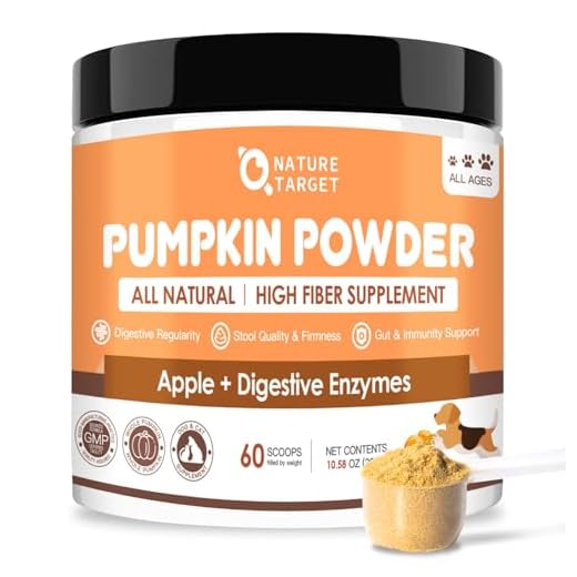 NATURE TARGET Pumpkin for Dogs and Cats, Natural Fiber for Dogs, with Digestive Enzymes, Apple, Healthy Stool and Digestive Support, Diarrhea, Constipation Relief, Pumpkin Powder for Dog to Make Puree