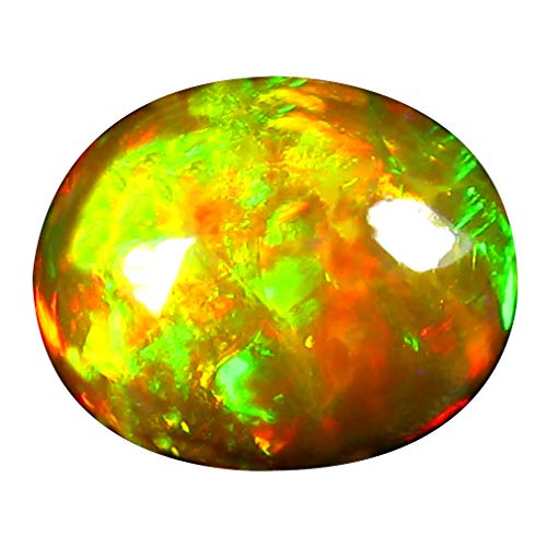 Opale arc-en-ciel naturelle de 4.55 ct en cabochon ovale pour création de bijoux uniques