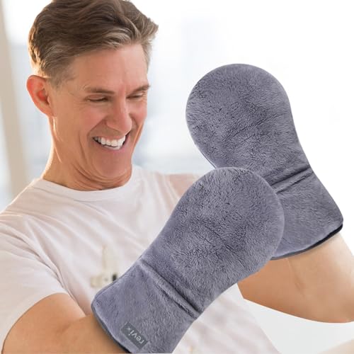 Image of REVIX Heated Mitts for Hand Therapy, Microwavable Hand Warmer for Women and Men, Microwavable Therapy Mittens Unscented Hands Muff | Soft Hand Warmer Mittens with Moist Heat Therapy, Reusable Microwave Heating Comfort for Fingers, Hands and Wrists, 1 Pair