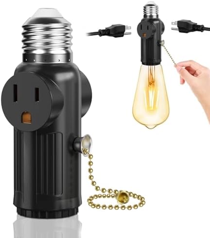 DEECOZY 1 PC Light Socket to Plug Adapter with Switch (Black), FBA-CF ...