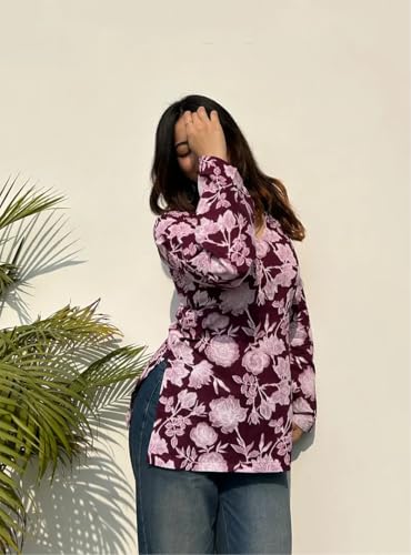 Image of ANNI Designer Cotton Short Kurti for Women | Stylish Kurti | Short Kurti Top | Casual Kurta for Women | Comfortable Cotton Kurtis for Womens