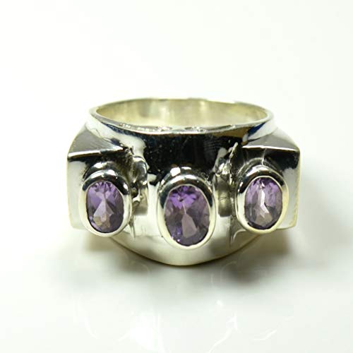 Bague en argent sterling homme avec améthyste violette, pièce de prestige - 2