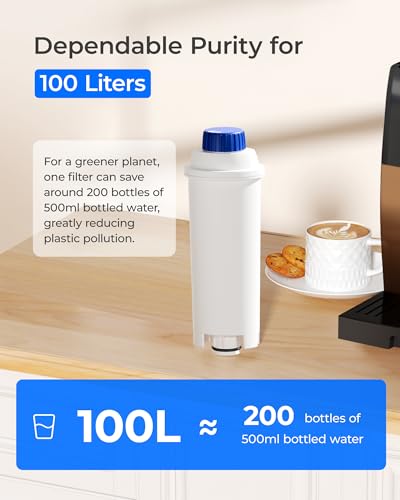 Image of Waterdrop DLSC002 Low-TDS Coffee Water Filter, Replacement for De'Longhi Filter, De'Longhi Magnifica Evo Water Filter, Mineral Balance, ECAM /ETAM /EPAM Series, EC680 /5, TÜV SÜD Certified, 2 Pack