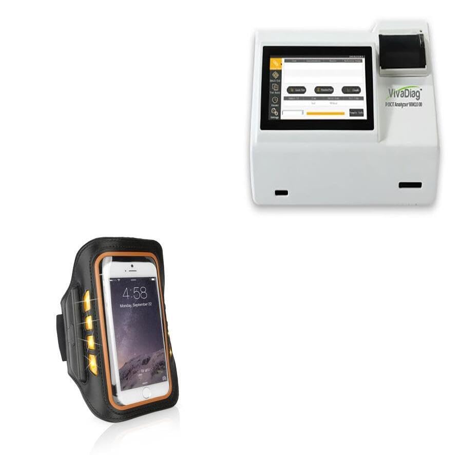 BoxWave Case Compatible with VivaChek POCT Analyzer VIM1000 - JogBrite Sports Armband, High Visibility Safety Light LED Runners Armband - Bold Orange