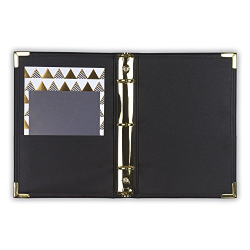 Samsill 15131 Classic Collection Executive Presentation Mini 3 Ring Binder/Organizer/Planner, 1 Inch Brass Round Ring (5.5 X 8.5 Inch Sheets), Black #TOP1