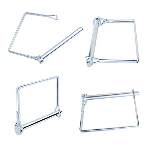 8pcs Goupille de Verrouillage, Axe de Verrouillage de Broche de Coupleur de Sécurité en Acier Inoxydable, Galvanisé Carrée Boucle de Fil Goupille pour Remorques, Pelouse, Jardin - Image 5