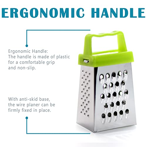 3Pcs Mini Cheese Grater, Professional Box Grater, Stainless Steel With 4 Sides, Small Box Graters For Kitchen Slicer Cheese/Ginger/Vegetable #TOP4
