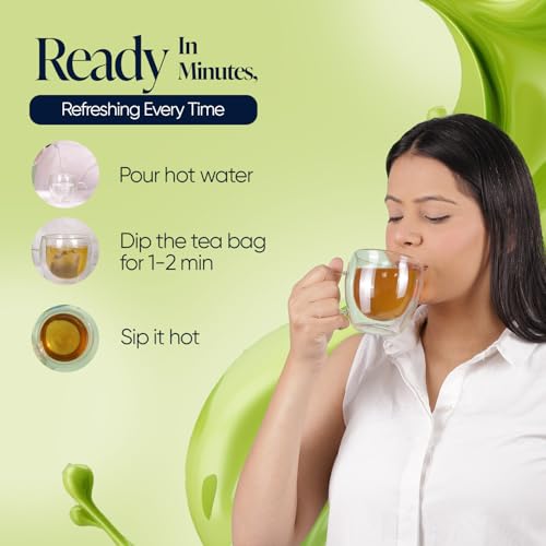 Image of Leeford Aqua Slim + Honey Lemon Green Tea - Pack of 2 (30 Compostable Tea Bags) | With Garcinia, Hibiscus & Moringa for Digestion & Detox | Supports Weight Management & Metabolism