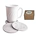 Set of 6 - White Marble Stone Coasters Polished Coasters – 3.5 Inches (9 cm) in Diameter – Protection from Drink Rings -CraftsOfEgypt