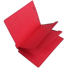SJ Paper S59727 Match 15 Pt. Red Classification Folders, Full Cut End Tab, Letter Size, 2 Dividers Box of 25