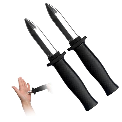 Aisikoo Fake Messer 2er Set – Einziehbares Spielzeug Messer Dolch, Trickmesser für Zaubertricks, Fake Knife & Theaterrequisiten, lustiges Party-...